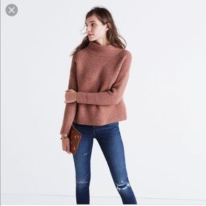 COPY - Madewell funnel neck sweater mauve size small
